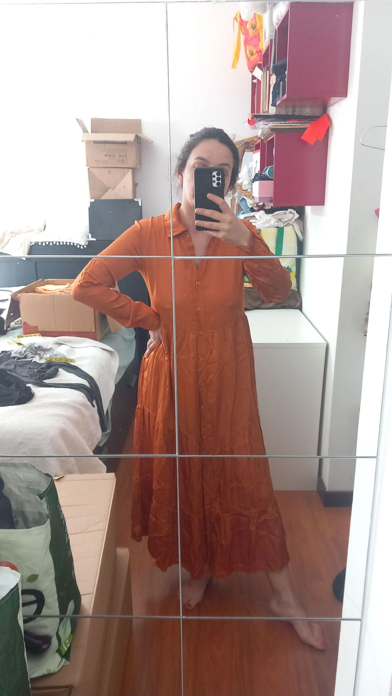 Vestido camisa laranja, Motel Fit's M/L – photo 9